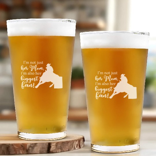 Mom Barrel Racing Horse Riding Racer Back Print Glass Cups