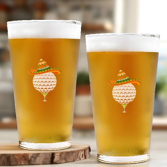 Margarita Golf Ball Mexican Sombrero Glass Cups