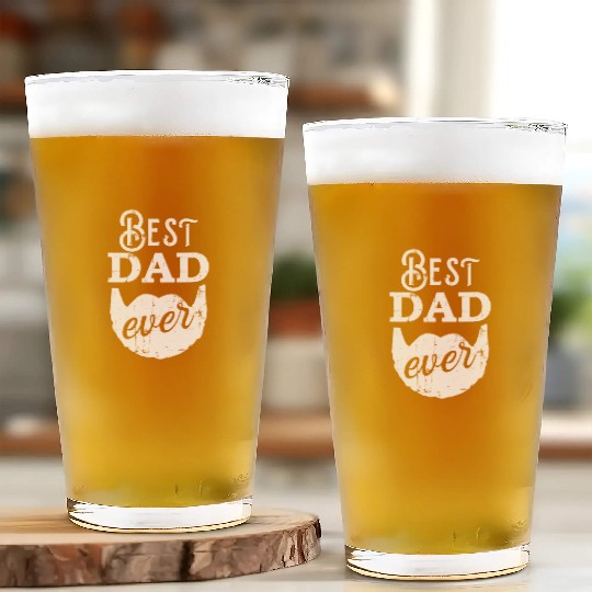 Best Dad Ever For Bearded Daddys Father'S Day Glass Cups