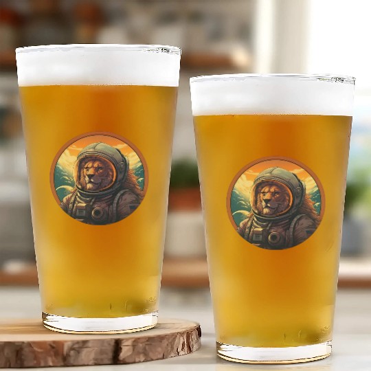 Astronaut Lion at Sunset, Creative Space Design Glass Cups
