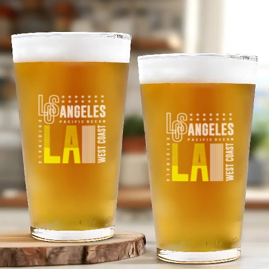Los Angeles LA West Coast Glass Cups