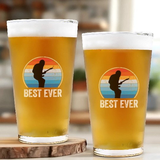 Best Dad Ever Music Guitar Glass Cups