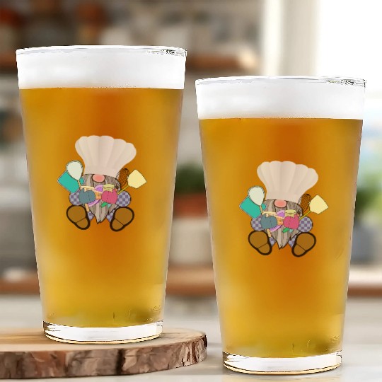 Chef Gnome cooking baking kitchen utensils fairy Glass Cups