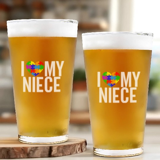 I Love My Niece Glass Cups