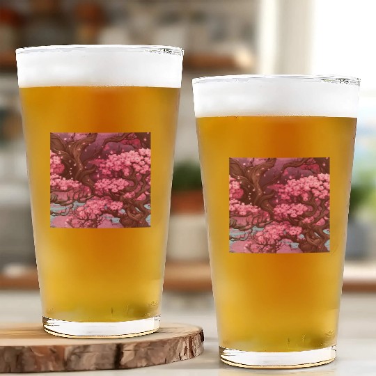 Anime Euphoria: Fantasy Cherry Blossom Dreamscape Glass Cups