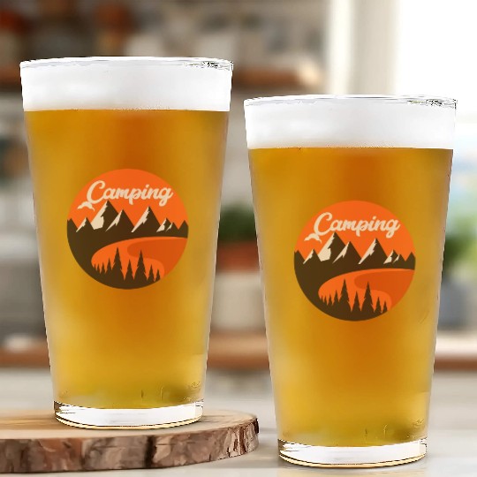 Happy Camper Camping Glass Cups