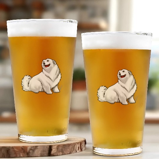 Dog Great Pyrenees White Glass Cups