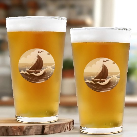 Chocolate Sailboat at Sunset Glass Cups