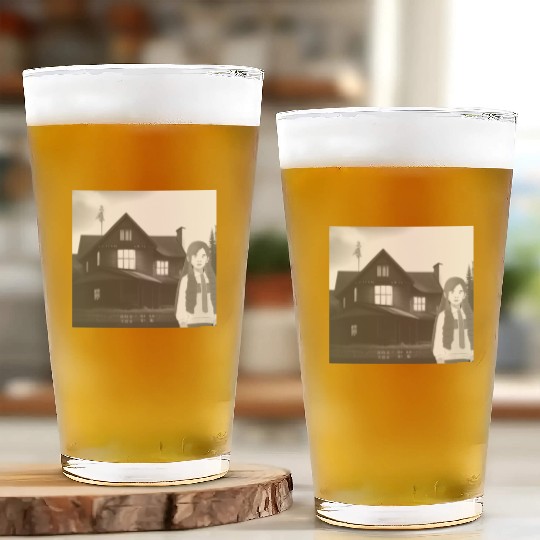 Is a haunted house??? (Black and white version) Glass Cups