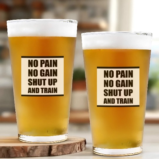 Poster NO PAIN NO GAIN Square Glass Cups