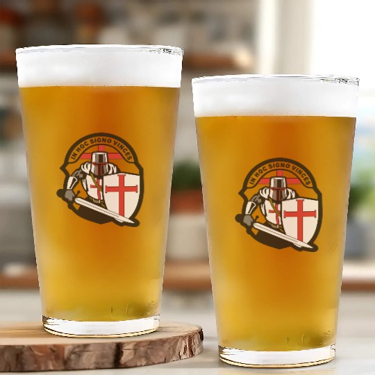 Crusader 'in Hoc Signo Vinces ' Knights Templar Glass Cups