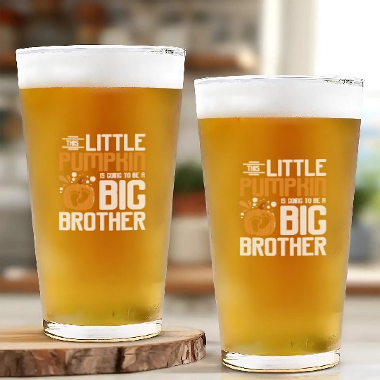 Pregnancy Thanksgiving pumpkin big brother Glass Cups