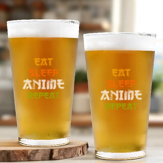 Eat Sleep Anime Repeat Japanese Ga Japan Glass Cups