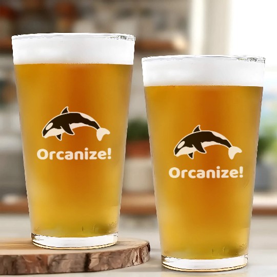 Orcanize Funny Team Orca Killer Whale Lover Gift Glass Cups