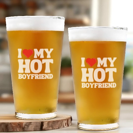 I Love My Boyfriend Glass Cups