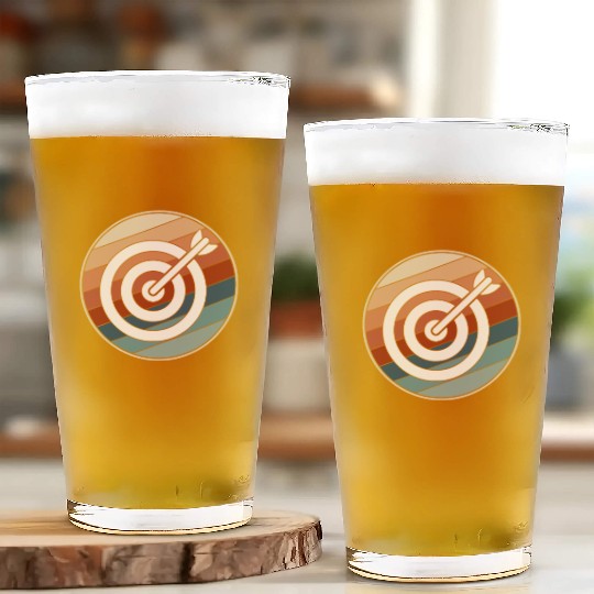 Retro Archery Bullseye Glass Cups