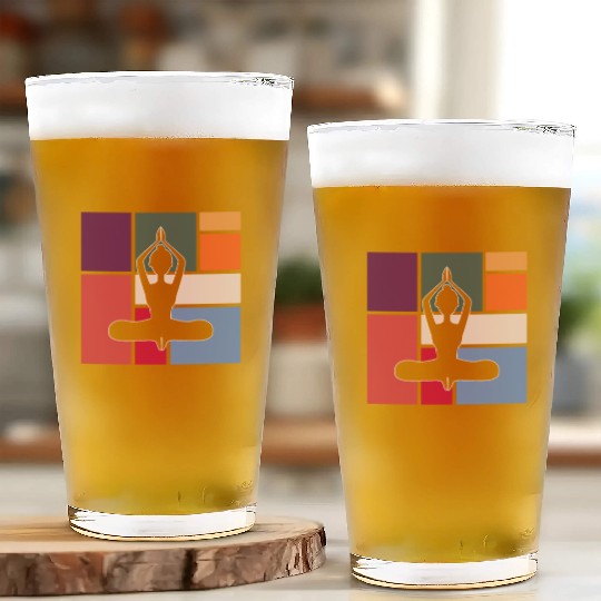 Vintage Yoga – Retro Meditation Pose Glass Cups