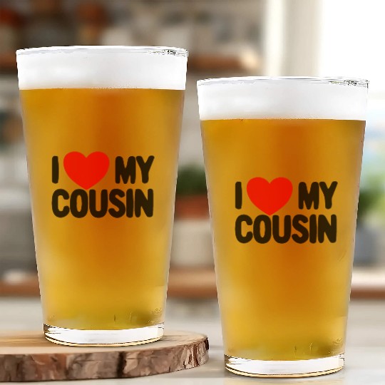 I Love My Cousin Red Heart Redneck Love My Cousin Glass Cups