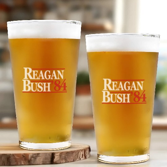 Reagan Bush 1984 V2 Glass Cups