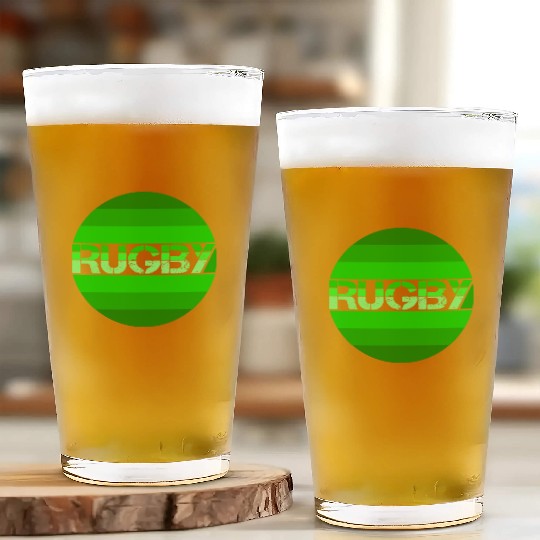 Green Rugby Logo For Rugby Fan Glass Cups
