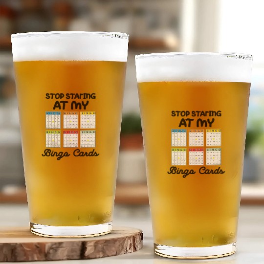 Funny Bingo Queen Stop Staring At My Bingo Cards Glass Cups