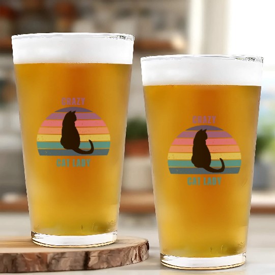 crazy cat lady Glass Cups