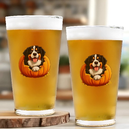Halloween Bernese Mountain Dog Glass Cups