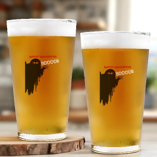 Happy Halloween Ghost Boo ghost with red glasses Glass Cups