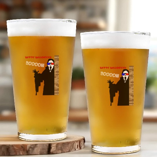 Happy Halloween Ghost Boo with 3D glasses Glass Cups