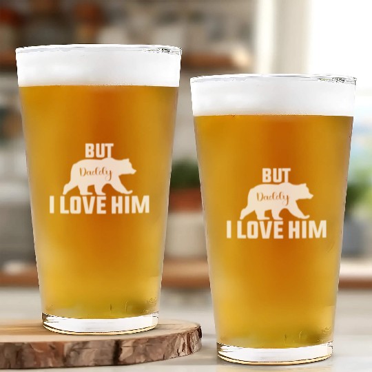 But Daddy I Love Him Retro Groovy Wavy Style Funny Glass Cups