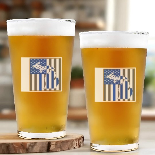 Police Glass Cups, Michigan State Police Glass Cups, Detroit