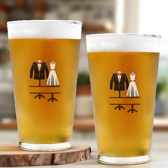 Clothing for bride and groom Glass Cups