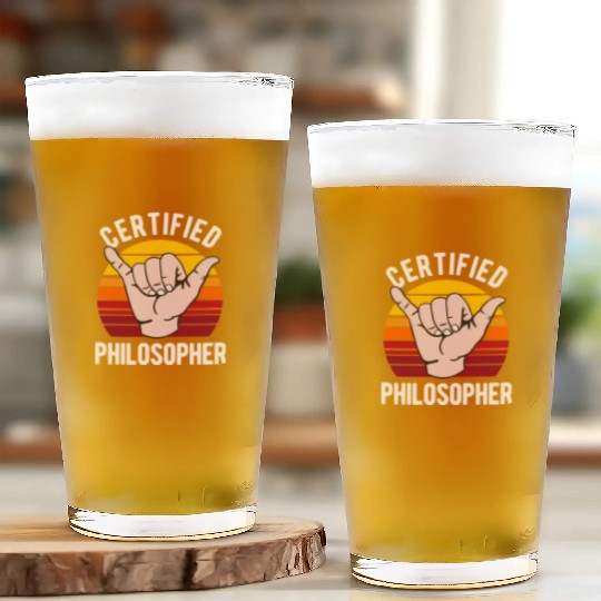 Certified Philosopher Philosophy Teacher Glass Cups