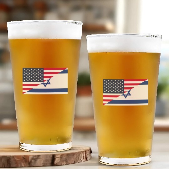 Israel USA flag flags Glass Cups