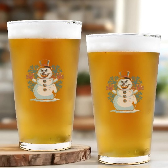 frosty snowman creepy Glass Cups