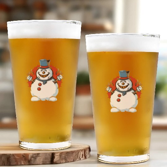 frosty snowman creepy Glass Cups