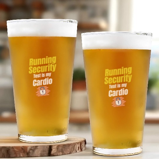 Running Security Test Is My Cardio Funny Cyber Glass Cups