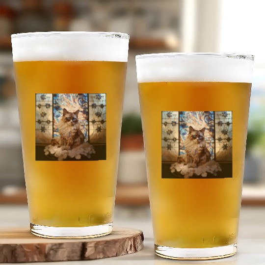 Ragdoll cat in stained glass Glass Cups