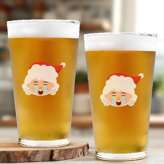 Mrs Claus Emoticons Crying Out Loud Christmasfunny Glass Cups