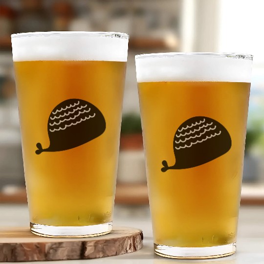 Lonely Black Whale In The Ocean Glass Cups