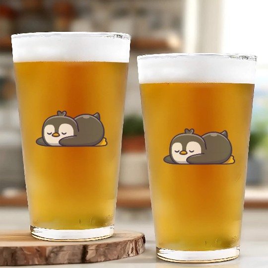 Cute penguin sleeping Glass Cups