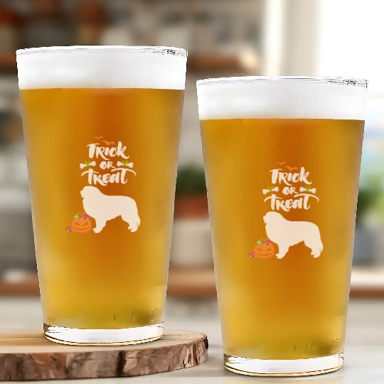 Trick Or Treat Great Pyrenees Dog Halloween Glass Cups