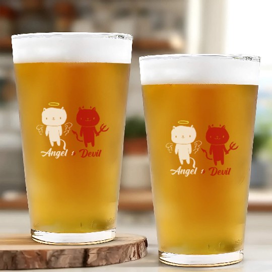 Angel And Devil Cat Glass Cups
