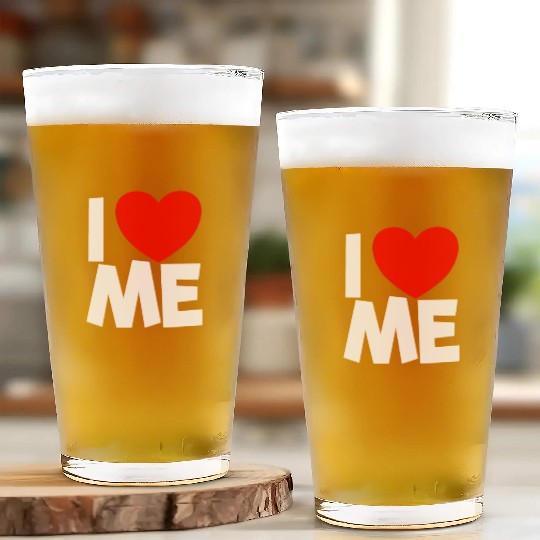 I Love Me Red Heart Self Love Affirmation Glass Cups