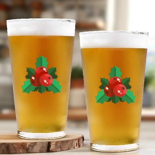mistletoe christmas Glass Cups