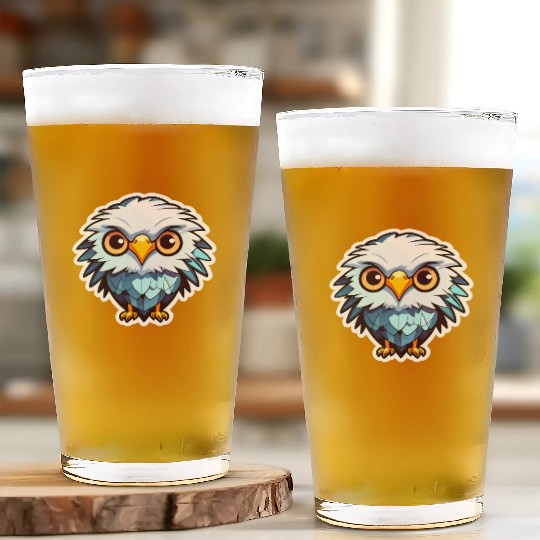 Eagle Bird Illustration Glass Cups