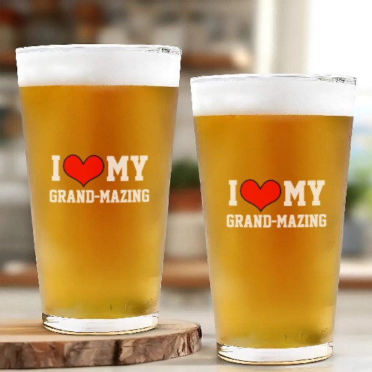 I Love My Grandma Amazing Puns Fun Mothers Day Kid Glass Cups