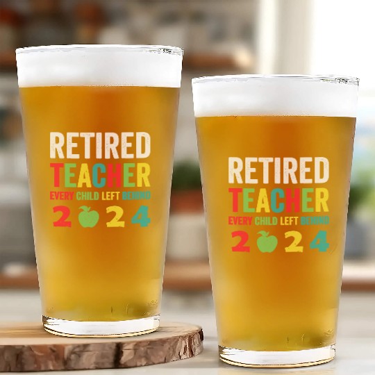 Retired Teacher EST 2024 Glass Cups