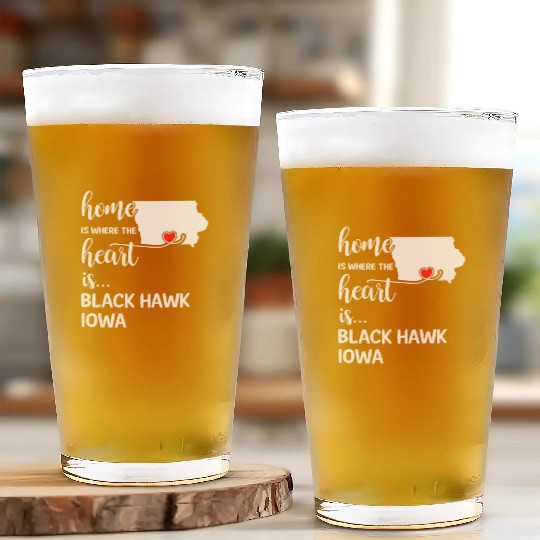 Black Hawk County Iowa Is Where My Heart Is Gift Glass Cups