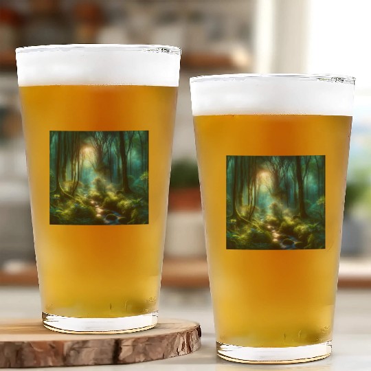 Twilight Enchantment A Mystical Forest Scene Glass Cups